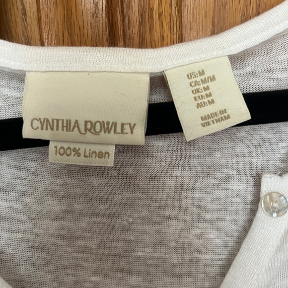 Cynthia Rowley 100% linen dolman sleeve peplum top M - Picture 3 of 3